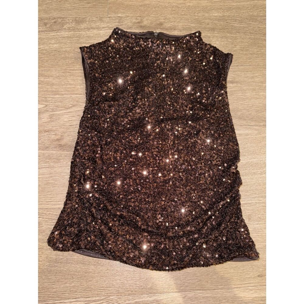 H&M Dark Bronze Sequin Sleeveless Top